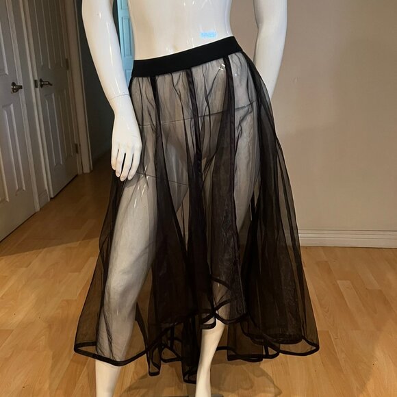 VINTAGE CATHERINE COATNEY PANEL ASYMMETRICAL SHEER SKIRT SZ M MEDIUM - Picture 1 of 3